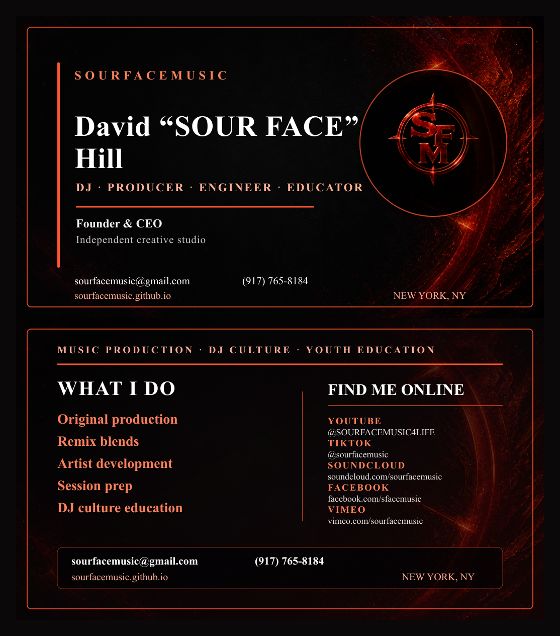 SOURFACEMUSIC business card preview