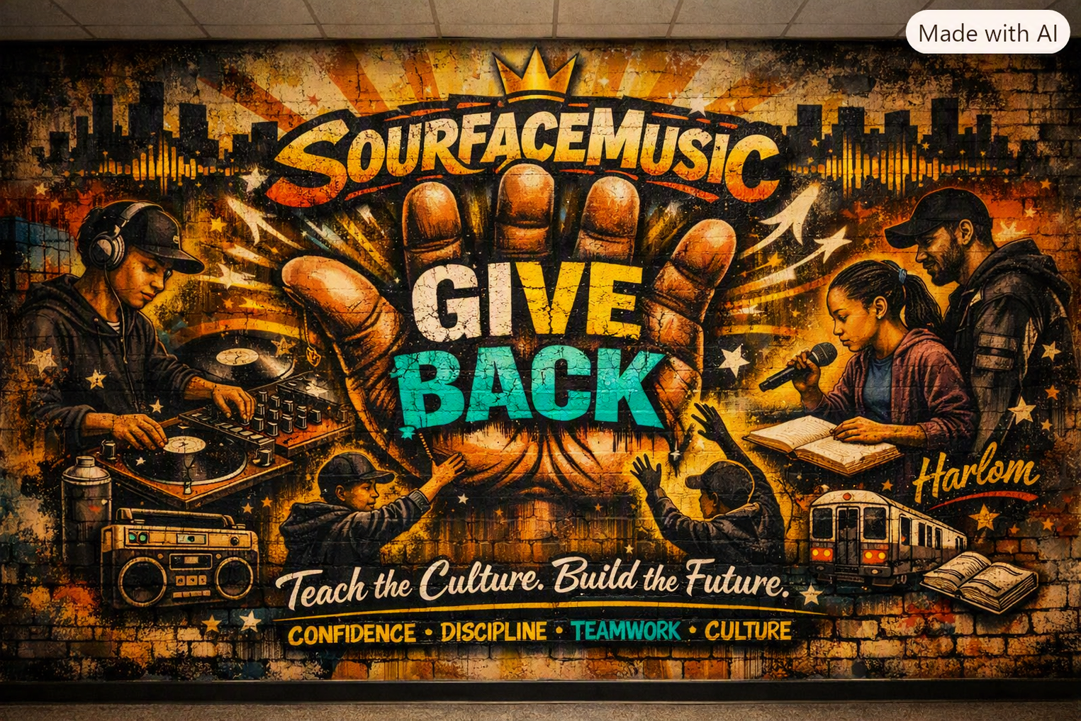 SOURFACEMUSIC Give Back mural artwork